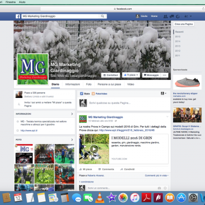 MG apre la pagina facebook