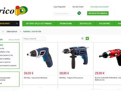Lo Shop On Line nel sito di Brico IO