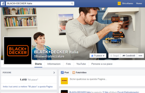 Black+Decker entra in Facebook
