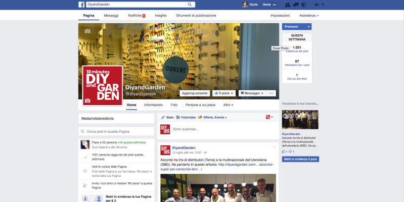 Diyandgarden apre la pagina facebook