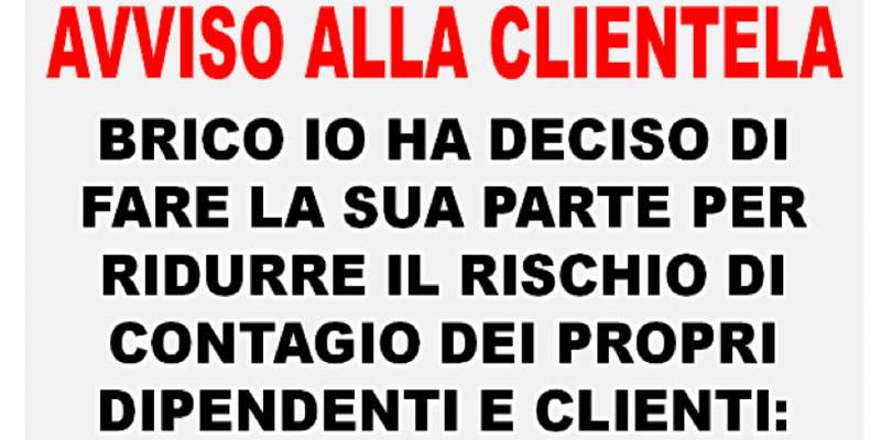 Covid-19, Brico io decide di chiudere