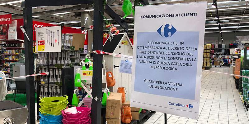 Covid-19 La Grande distribuzione pu&ograve; vendere le piante?