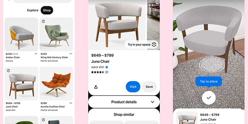 Pinterest e la realt&agrave; aumentata per arredi e decorazione della casa