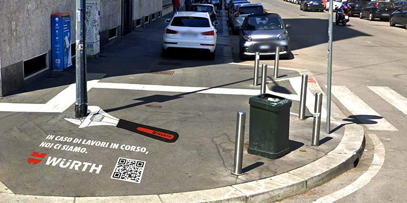 A Milano la street advertising di W&uuml;rth