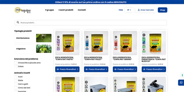 E&rsquo; on line il nuovo Shop B2B di Euroequipe