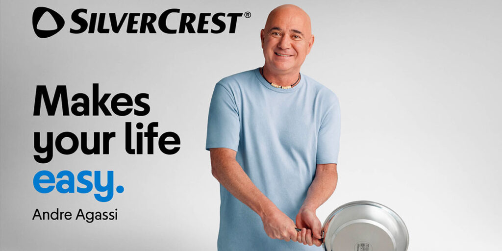 Lidl sceglie Andre Agassi per la nuova identit&agrave; di Silvercrest